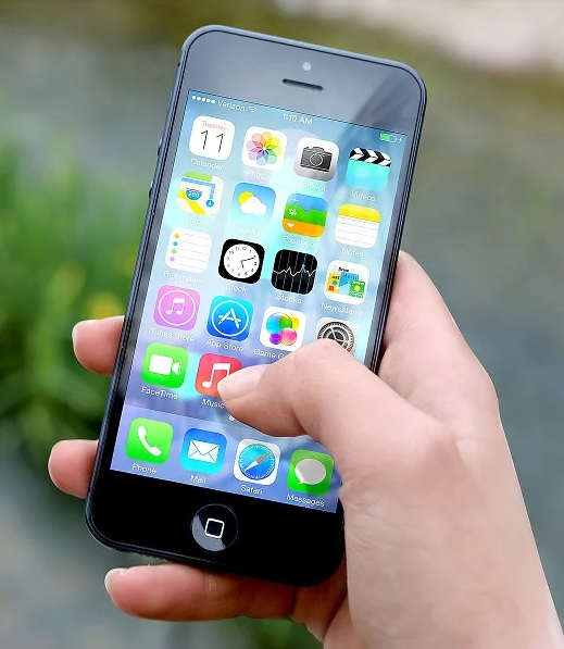 Interacting with a mobile app.